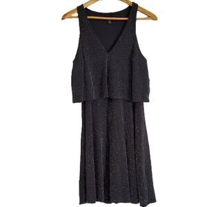 Express Glitter Sleeveless V-Neck Black Cocktail Party Dress Medium